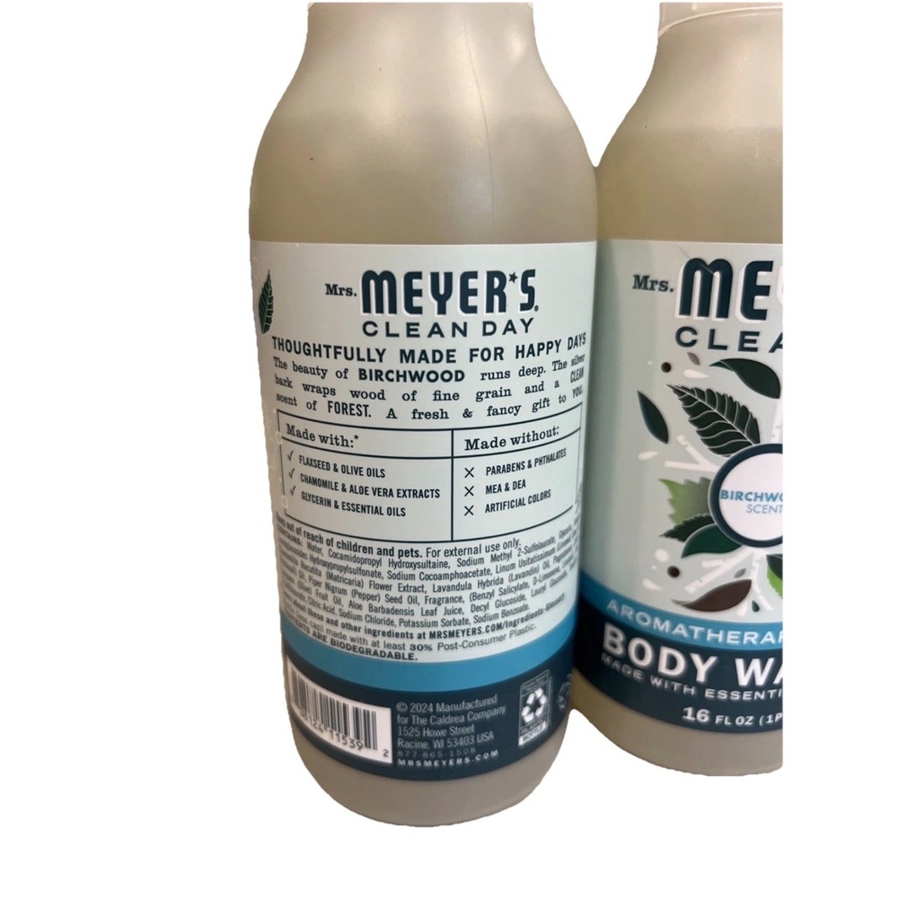 Mrs. Meyer's Clean Day Aromatherapeutic Body Wash, Birchwood, 16 Oz 2 Pack - Picture 2 of 2